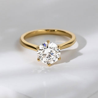 1.50 - 3.50 CT Round  Lab Grown Diamond Solitaire Style Engagement Ring