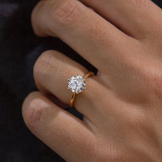 1.50 - 3.50 CT Round  Lab Grown Diamond Solitaire Style Engagement Ring