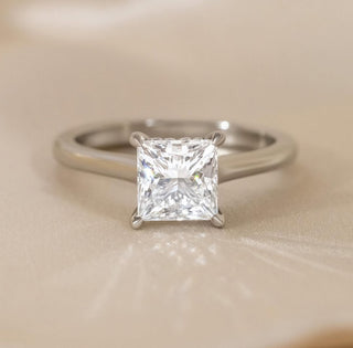 1.50 - 3.50 CT Princess  Lab Grown Diamond Hidden Halo Style Engagement Ring