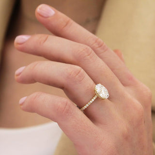 1.0 - 3.0 CT Oval  Lab Grown Diamond Pave Style Engagement Ring