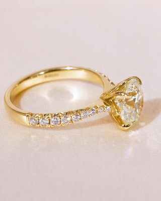 2.37 - 4.37 CT Round  Lab Grown Diamond Pave Style Engagement Ring