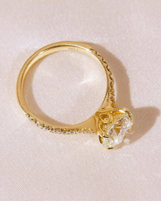 2.37 - 4.37 CT Round  Lab Grown Diamond Pave Style Engagement Ring