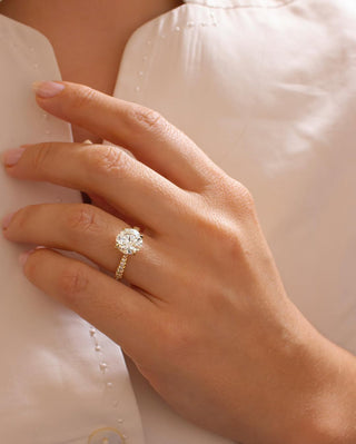 2.37 - 4.37 CT Round  Lab Grown Diamond Pave Style Engagement Ring