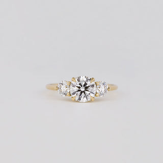 1.21-3.0 CT Round  Lab Grown Diamond Three Stone Engagement ring
