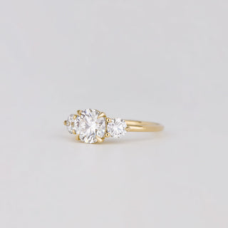 1.21-3.0 CT Round  Lab Grown Diamond Three Stone Engagement ring