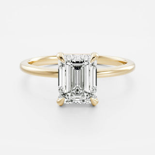 2.50 - 3.50 CT Emerald Cut Solitaire Style Moissanite Engagement Ring