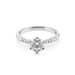 1.21-3.50 CT Round  Lab Grown Diamond Pave Engagement Ring