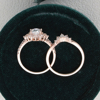 1.50 CT Pear Cut Cluster Moissanite Bridal Ring Set - violetjewels