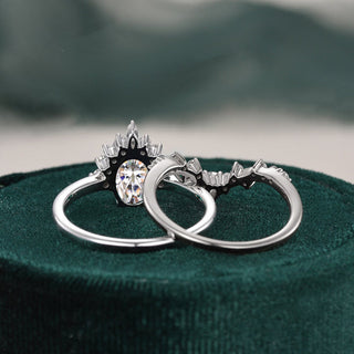 1.50 CT Pear Cut Cluster Moissanite Bridal Ring Set - violetjewels