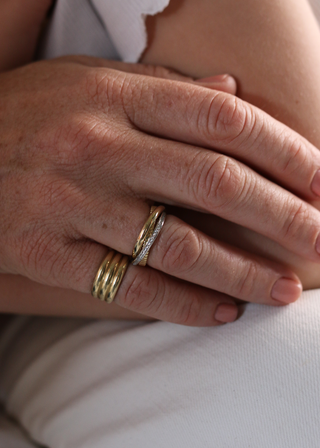 0.60 TCW Round Diamond trinity Wedding Band