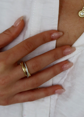 0.60 TCW Round Diamond trinity Wedding Band