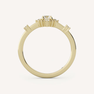 0.25-2.25 CT Round Diamond Halo Engagement Ring