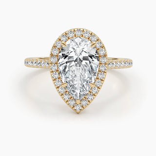 2.51ct Pear F- VS Halo & Pave Diamond Engagement Ring