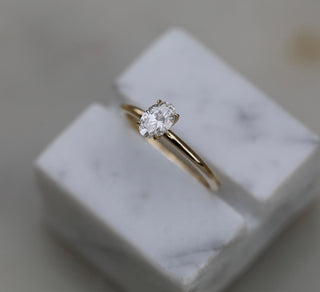 0.50 CT Oval Solitaire CVD E/VVS1 Diamond Engagement Ring - violetjewels