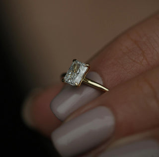 0.71 CT Radiant Solitaire CVD E/VS1 Diamond Engagement Ring - violetjewels