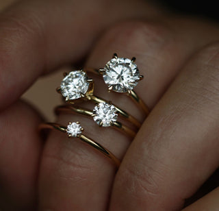 0.50 CT Round Solitaire CVD G/VVS2 Diamond Engagement Ring - violetjewels