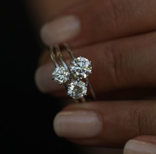 0.50 CT Round Solitaire CVD G/VVS2Diamond Engagement Ring - violetjewels