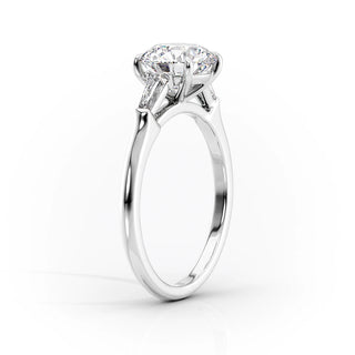 1.50-3.50 CT Oval  Lab Grown Diamond Three Stone Engagement Ring