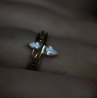 0.20 CT Pear Solitaire CVD F/VVS1 Diamond Engagement Ring - violetjewels