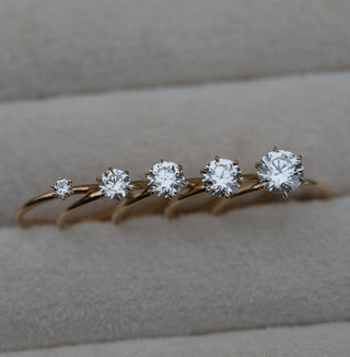 0.10 CT Round Solitaire CVD G/VS1 Diamond Engagement Ring - violetjewels