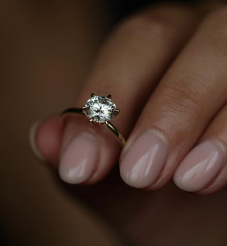 1.50 CT Round Solitaire CVD E/VS2 Diamond Engagement Ring - violetjewels