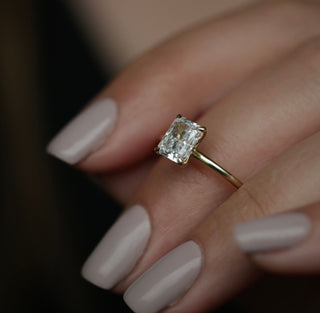 1.53 CT Radiant Solitaire CVD E/VVS2 Diamond Engagement Ring - violetjewels