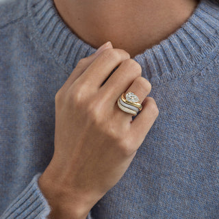 0.60 TCW Round CVD Lab Grown Diamond Unique Wedding Band