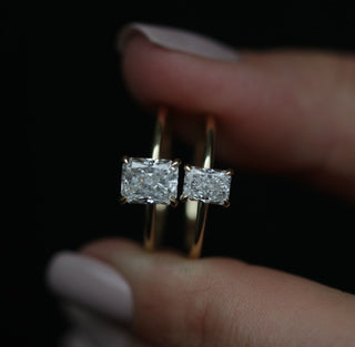 1.53 CT Radiant Solitaire CVD E/VVS2 Diamond Engagement Ring - violetjewels