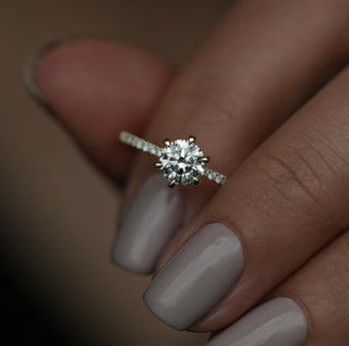 0.85 CT Round Solitaire CVD E/VS1 Diamond Engagement Ring - violetjewels