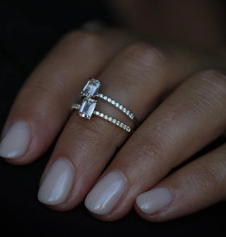 0.60 CT Emerald Solitaire CVD E/VVS2 Diamond Engagement Ring - violetjewels