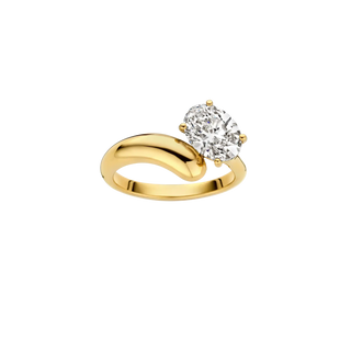 1.20-3.50 CT Oval Shaped Lab Grown Diamond Unique Engagement Ring