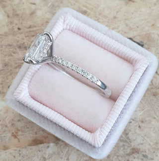 Radiant Diamond Engagement Ring with sparkling pave setting in a modern, elegant design