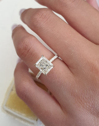 Radiant Diamond Pave Engagement Ring with sparkling pave accents and refined elegance