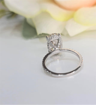 3.0 CT Oval Cut Hidden Halo G/VS1 Lab Grown Diamond Engagement Ring - violetjewels