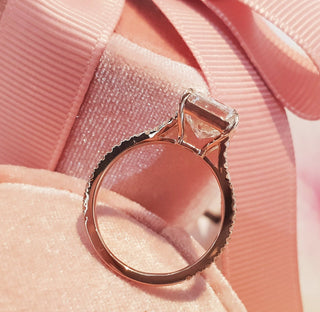 3.0 CT Radiant Split Shank F/VS1 Lab Grown Diamond Engagement Ring - violetjewels