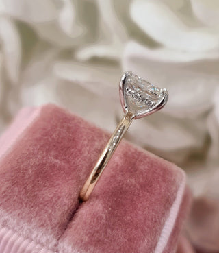 3.0 CT Cushion Hidden Halo G/VS1 Lab Grown Diamond Engagement Ring - violetjewels