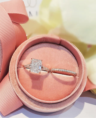 3.0 CT Radiant Split Shank F/VS1 Lab Grown Diamond Engagement Ring - violetjewels