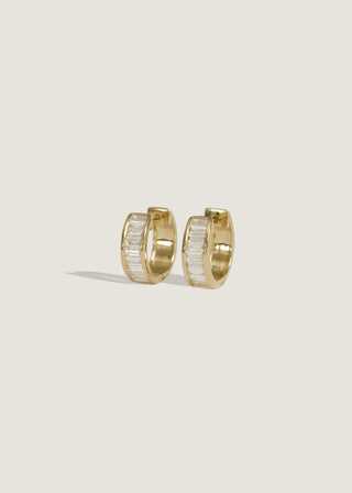 0.8 TCW Baguette Cut Bezel Earrings