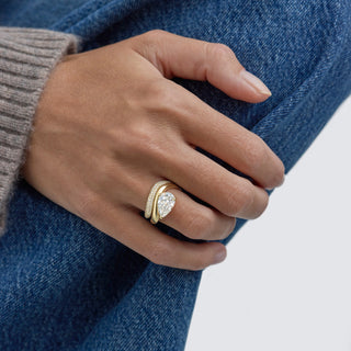 0.60 TCW Round CVD Lab Grown Diamond Unique Wedding Band