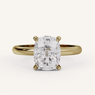 1.0-3.0 CT Elongated Cushion  Lab Grown Diamond Solitaire Engagement Ring