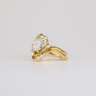1.36- 3.50 CT Marquise Lab Diamond Unique Bridal Ring Set
