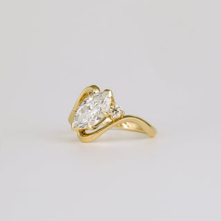 1.36- 3.50 CT Marquise Lab Diamond Unique Bridal Ring Set