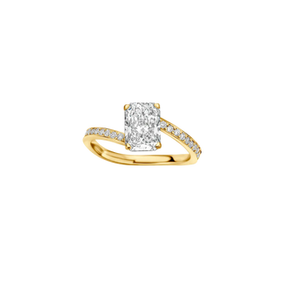 1.51-3.50 CT Radiant Shaped Lab Grown Diamond Unique Engagement Ring