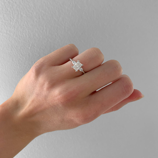 1.01-3.0 CT Radiant  Lab Grown Diamond Three Stone Engagement Ring