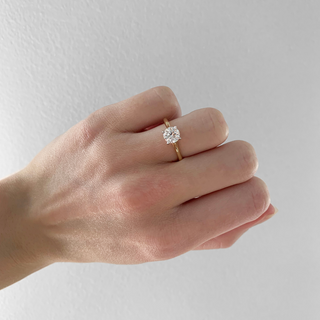 1.0-3.0 CT Round  Lab Grown  Diamond Solitaire Engagement Ring