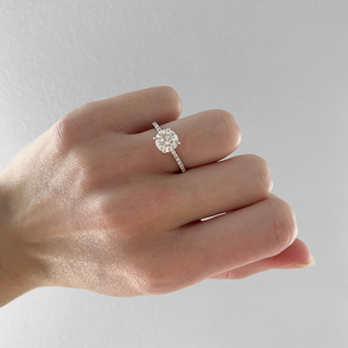 1.50 -3.50 CT Round  Lab Grown Diamond Pave Engagement Ring