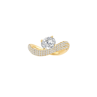 1.24-3.50 CT Oval Shaped Lab Grown Diamond Unique Engagement Ring
