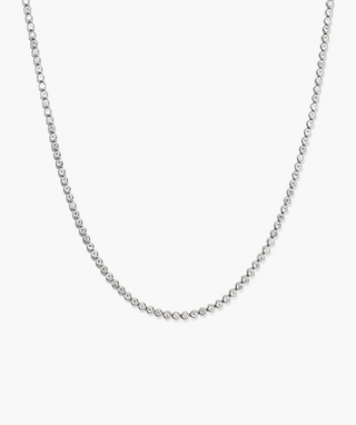 Round Bezel Lab Grown Sapphire Diamond  Tennis Necklace