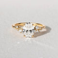 1.3 CT Oval Diamond Silhouette Cluster Engagement Ring