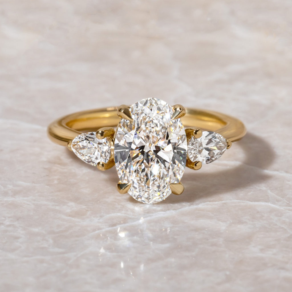 1.5 CT Oval Diamond Harmony Floral Cluster Engagement Ring